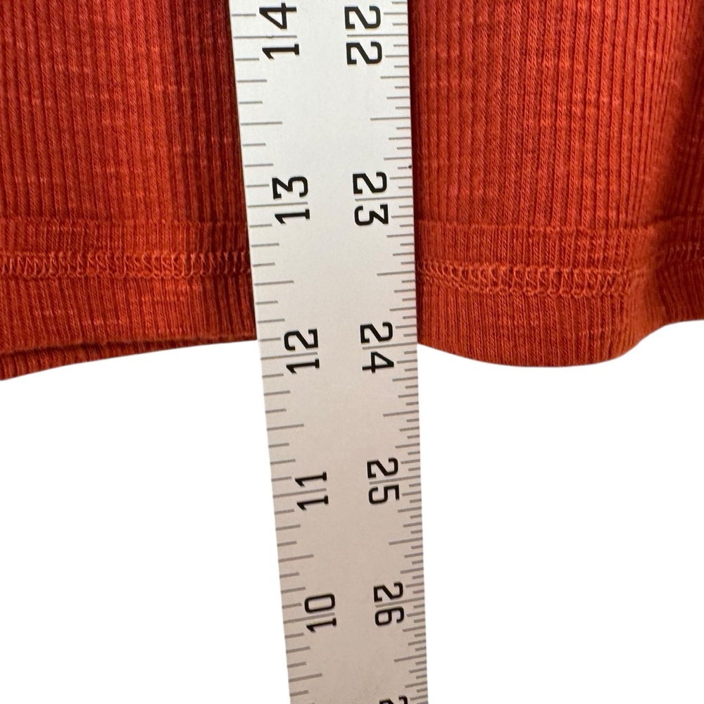 Free People Burnt Orange Relaxed Fit Ribbed Tank Top Sz XS Stretch Lightweight - Picture 6 of 7